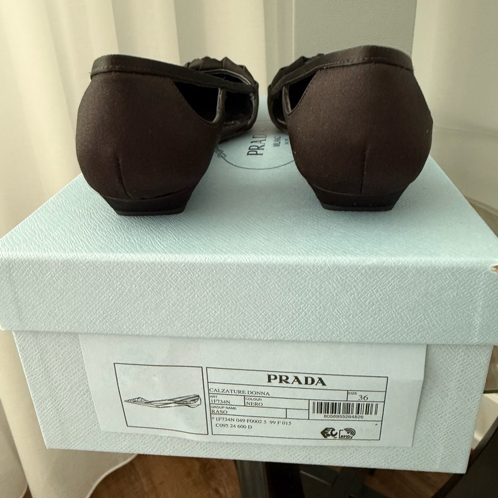 Prada Women's Black Satin Bow Heels - Picture 2 of 6